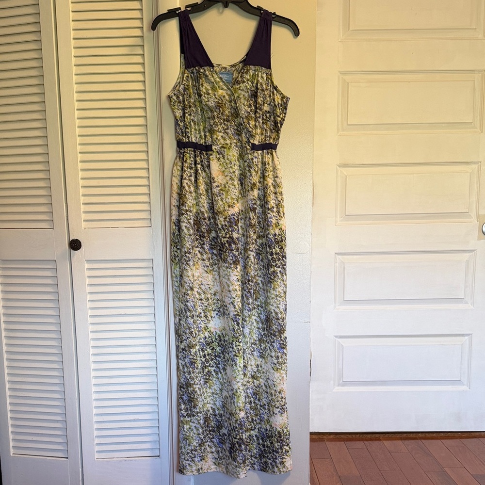 Simply Vera Blue and Green Floral Maxi Dress